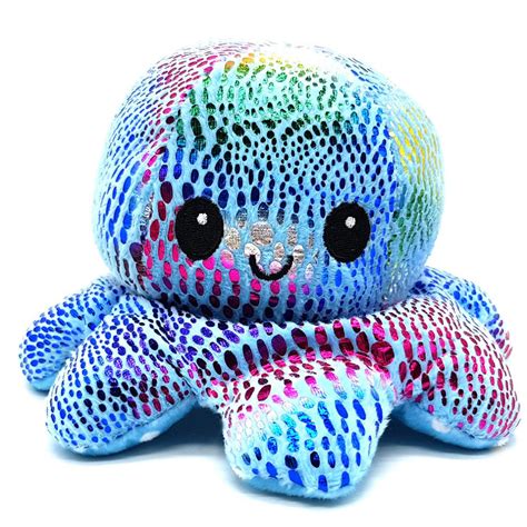 Happy or Sad Octopus - Mini Mood Octopus - Reversible - Blueberry - Promo Unlimited