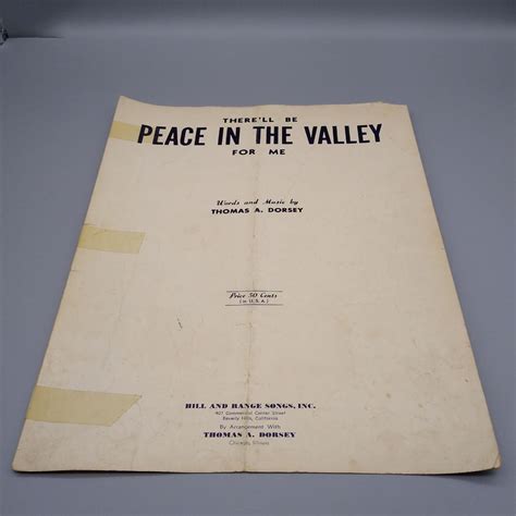 Vintage Sheet Music, Peace in the Valley, Hill and... - Depop