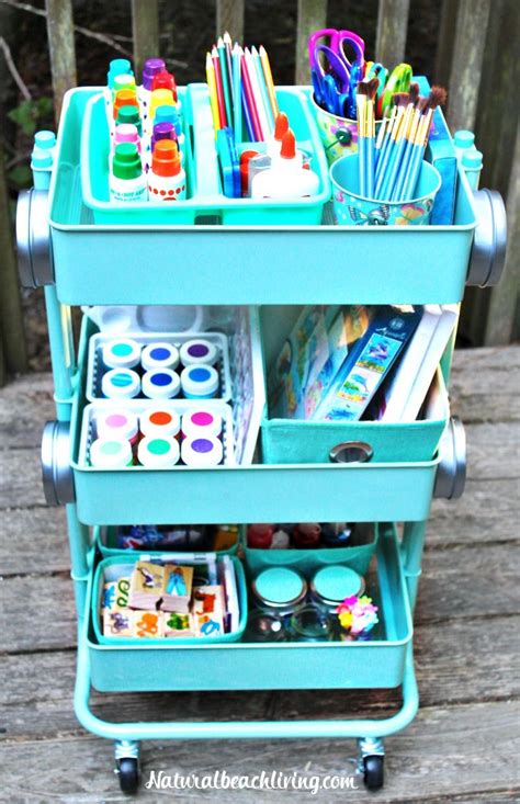 How to Set Up a Kids Arts Crafts Cart - Natural Beach Living | Craft cart, Crafts, Craft ...