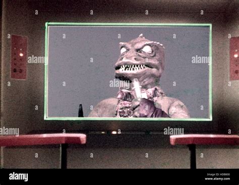 STAR TREK, Ep#19, (Arena), 1/19/67. Gorn captain, on the viewscreen, communicating with the ...