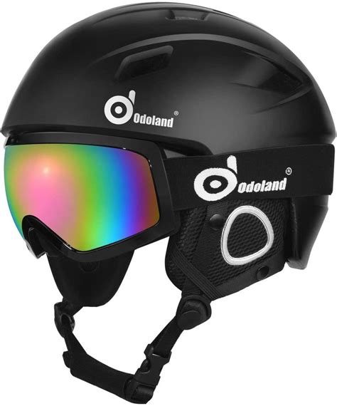 Odoland Snow Ski Helmet and Goggles Set, Sports Helmet and Protective Glasses - Shockproof ...