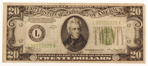 1934 $20 Twenty Dollars U.S. Federal Reserve Note | Pristine Auction