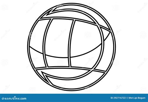 Volleyball Flat Icon Outline Vector,Volleyball Ball Cartoon Vector ...