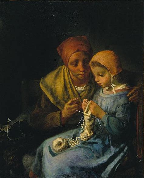 The Knitting Lesson, 1869 - Jean-Francois Millet - WikiArt.org