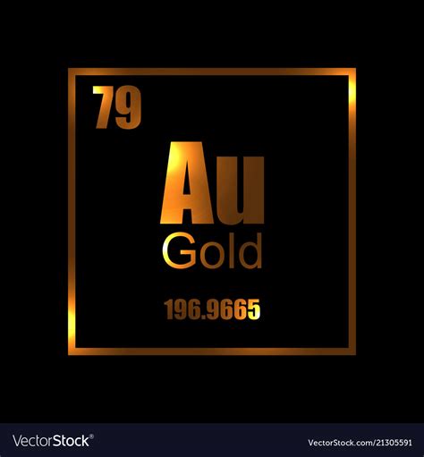 Gold chemistry molecula atom aurum Royalty Free Vector Image