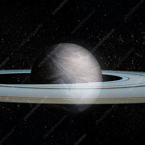 Exoplanet with rings, composite image - Stock Image - C055/2642 ...