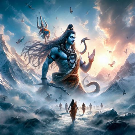 Lord shiva 3d wallpaper banner Mahadev ai generated | Premium AI-generated image