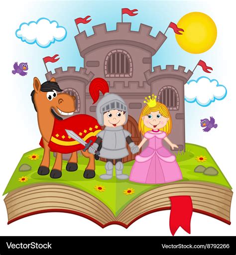 Open book with fairy tale Royalty Free Vector Image