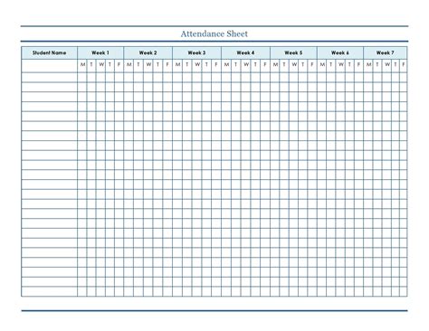 Attendance Sheet Attendance Sheet Attendance Chart Attendance Sheet ...