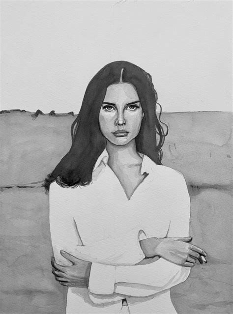 Lana Del Rey Black and White Watercolor Print - Etsy