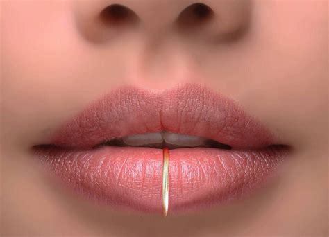 Amazon.com: Fake Lip Ring - Gold fake Lip jewelry - fake Lip piercing - 20G fake Lip Hoop - Faux ...