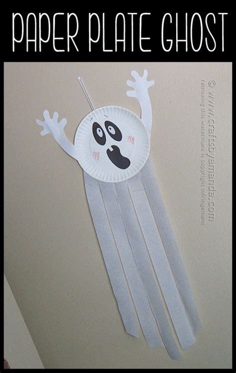 Paper Plate Ghost - Crafts by Amanda | Halloween preschool, Ghost ...