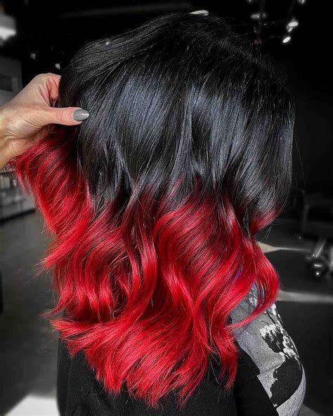 Red Ombre Hair With Black Hair