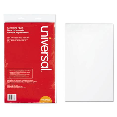 Universal Laminating Pouches, 3 mil, 9" x 14.5", Matte Clear, 25/Pack ...