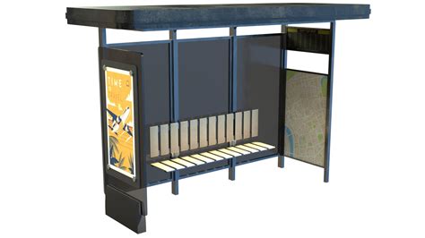 Modern Bus Stop Shelter 3D Model - TurboSquid 1938932