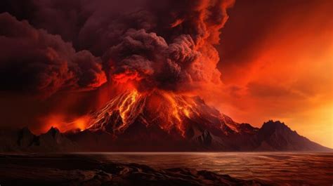 Premium AI Image | A photo of a volcanic eruption ash cloud