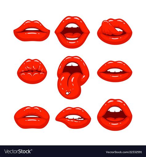 Red Lipstick Makeup, Lipstick Colors, Red Lipsticks, Lip Colors, Mouth Kiss, Lips Illustration ...