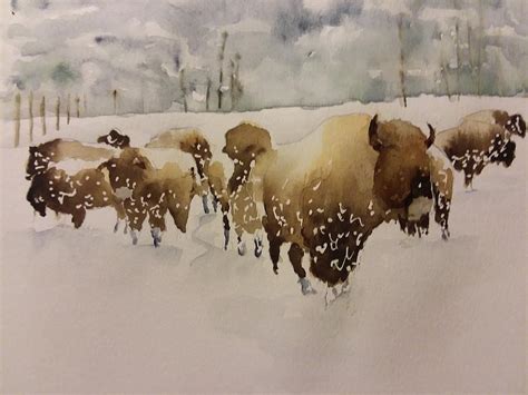 Buffalo Herd Painting