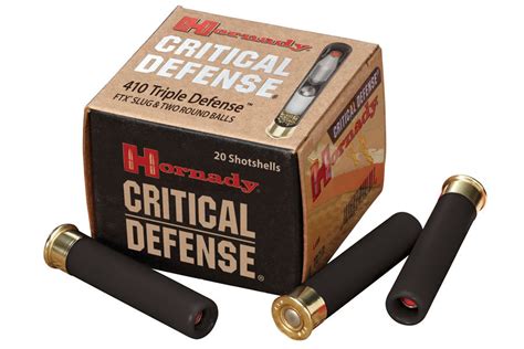 Hornady 410 Critical Defense 2 1/2 Inch FTX Slug and Two Round Balls (Triple Defense) 20 ...