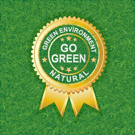 Premium Vector | Go green natural environment gold badge