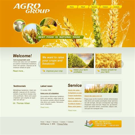 Agriculture Website Template #28392