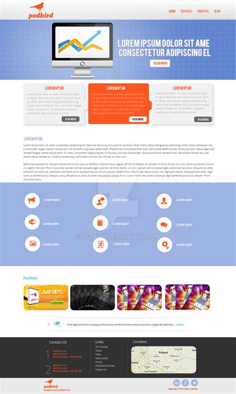 Free Business Web Template PSD by psdbird on DeviantArt