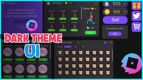 ROBLOX Simulator UI Set Dark Theme UI Design | Product Preview - YouTube