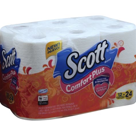 Scott Comfort Plus Bathroom Tissue, Unscented, Double Rolls, 1 Ply | Toilet Paper | Carlie C's