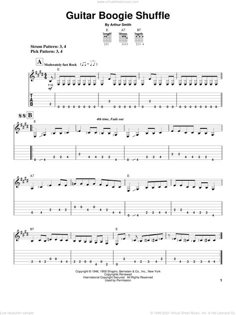 Virtues - Guitar Boogie Shuffle sheet music for guitar solo (easy ...