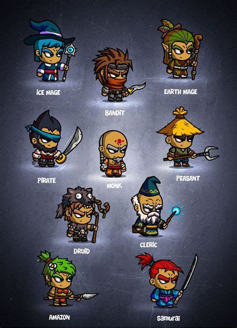 RPG Cartoon Characters - 2d game art | 2d game art, Character design ...