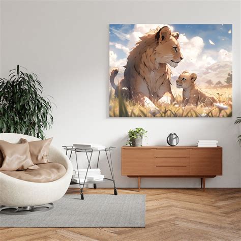 ArtStation - Watercolor Lion Portrait, Cute Lion And Mother Wall Art ...