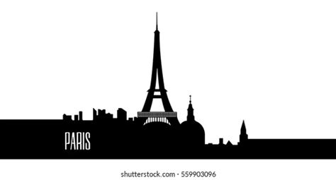 Isolated Silhouette Cityscape Paris Vector Illustration Stock Vector (Royalty Free) 559903096 ...