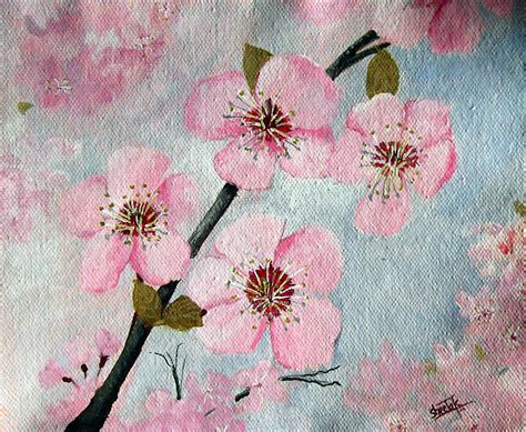 Cherry Blossom Painting by Sheela Padmanabhan - Fine Art America