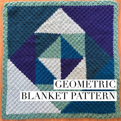 Geometric Crochet Blanket Pattern UK and US Terms Corner to | Etsy