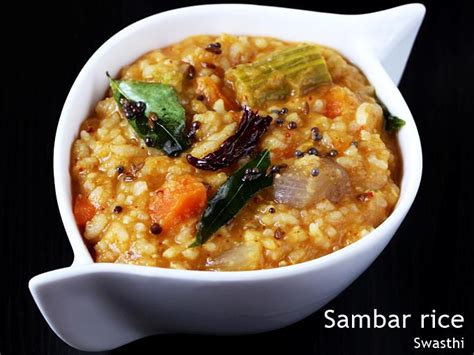 Sambar rice recipe (Sambar sadam) - Swasthi's Recipes