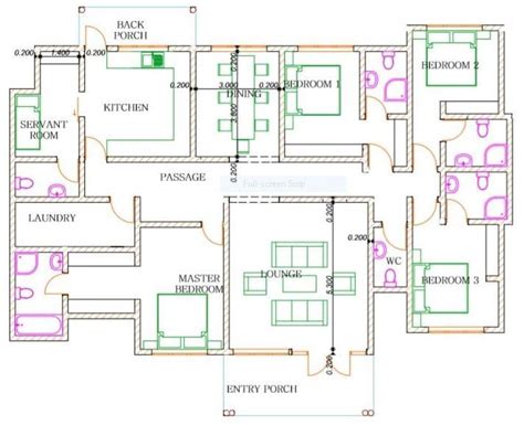 4 Bedroom Bungalow (rf 4027) | Bungalow floor plans, Bedroom house ...