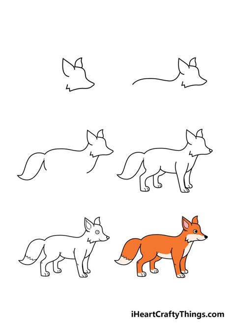 How to Draw A Fox – A Step by Step Guide | Fox drawing, Fox drawing ...