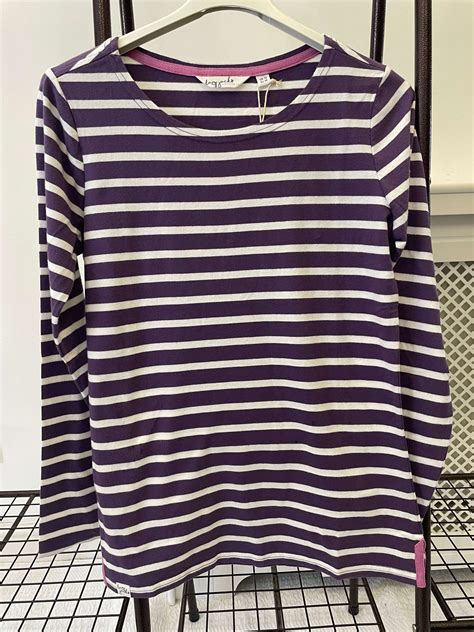 Lazy Jacks Clothing - Striped Breton Top - Loganberry