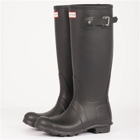 Hunter Womens Original Tall Wellington Boots (Black) at Dandy Fellow