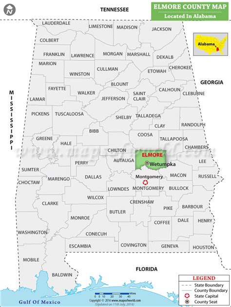 Elmore County Map, Alabama | Where is Elmore County