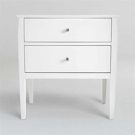 Mason 2-Drawer White Nightstand + Reviews | Crate & Barrel