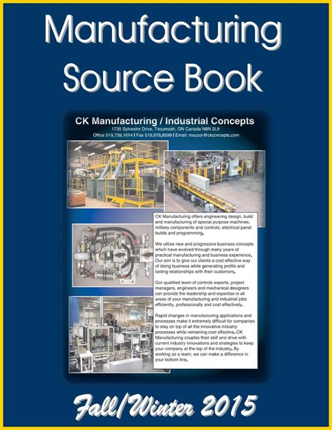 the manual for manufacturing source book