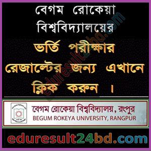 Begum Rokeya University Admission Result 2016-17