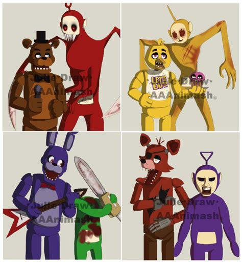 *FNaF meet Slendytubbies* ALL SET by JulieDraw2046 | Fnaf, Anime fnaf, Fnaf art