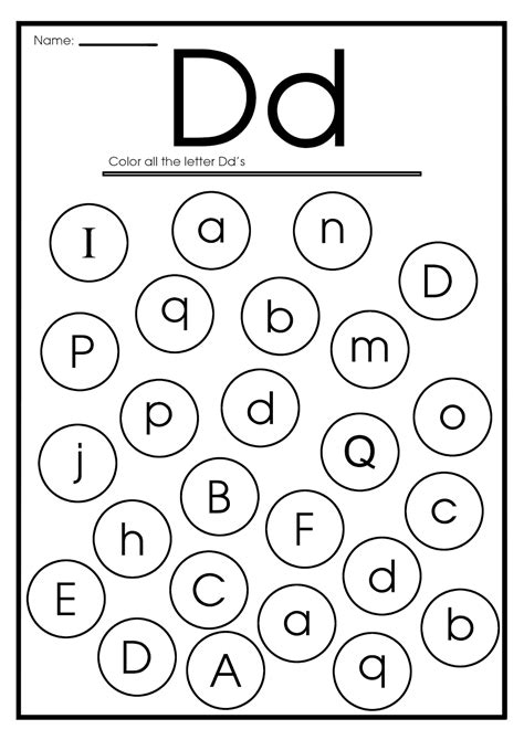 Letter D Free Printable Worksheets - Printable Cards