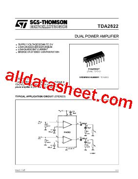 TDA2822 Datasheet(PDF) - STMicroelectronics