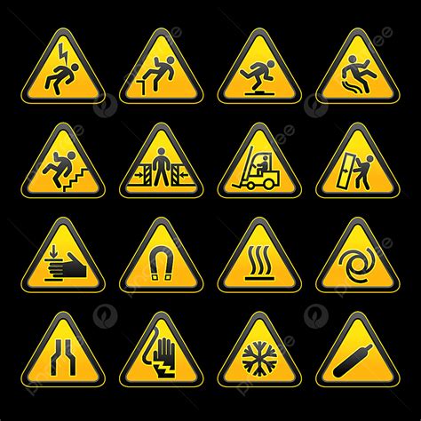 Hazard Warning Signs Vector Design Images, Set Simple Triangular ...