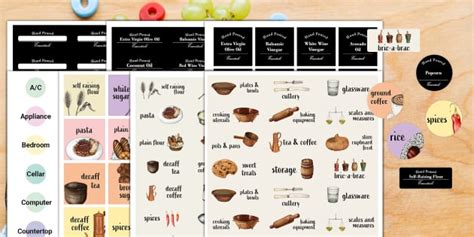 Kitchen Storage Labels - Sticker Bumper Pack - Twinkl