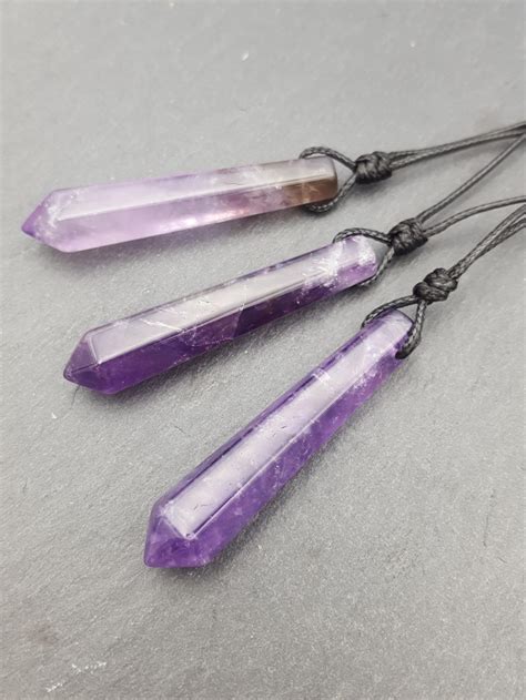 Amethyst pendulum adjustable necklace by AnasDream, Necklaces