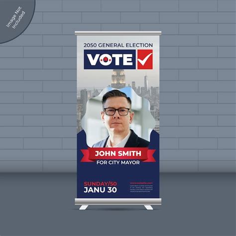 Premium Vector | Election campaign roll-up banner template or political ...